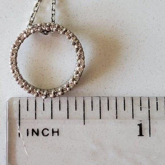 14k White Gold Diamond Infinity Love Circle Pendant Necklace 0.81TCW, 16in - Picture 5 of 5